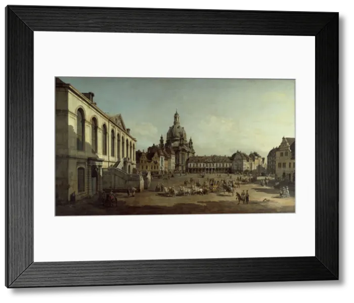 Framed Print : View of the Neumarkt in Dresden from the Judenhofe, 1749. Artist: Bellotto, Bernardo (1720-1780) Framed Print : View of the Neumarkt in Dresden from the Judenhofe, 1749. Artist: Bellotto, Bernardo (1720-1780)