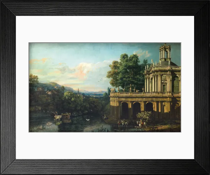 Framed Print : Architectural Capriccio with a Palace, c. 1766. Artist: Bellotto, Bernardo (1720-1780) Framed Print : Architectural Capriccio with a Palace, c. 1766. Artist: Bellotto, Bernardo (1720-1780)