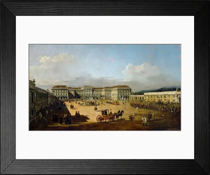 Framed Print : Schonbrunn Palace viewed from the front side, Between 1758 and 1761. Artist: Bellotto, Bernardo (1720-1780) Framed Print : Schonbrunn Palace viewed from the front side, Between 1758 and 1761. Artist: Bellotto, Bernardo (1720-1780)