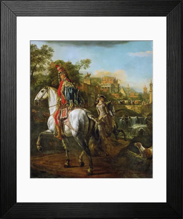 Framed Print : Equestrian Portrait of a Hussar Officer, 1773. Artist: Bellotto, Bernardo (1720-1780) Framed Print : Equestrian Portrait of a Hussar Officer, 1773. Artist: Bellotto, Bernardo (1720-1780)