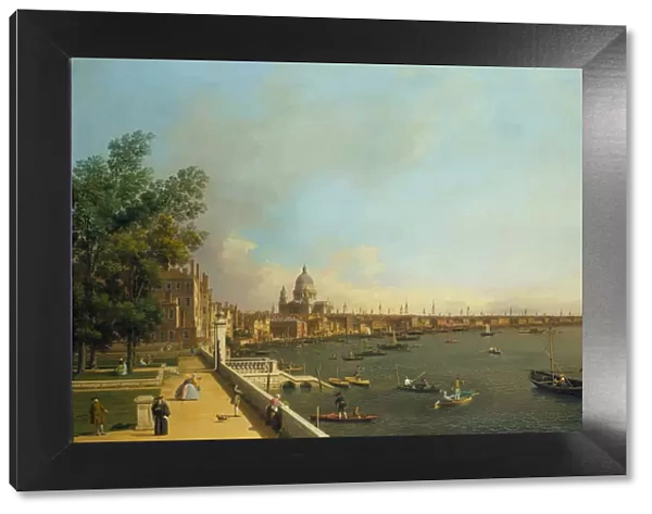 London. The Thames from Somerset House Terrace towards the City, ca 1751. Artist: Canaletto (1697-1768)