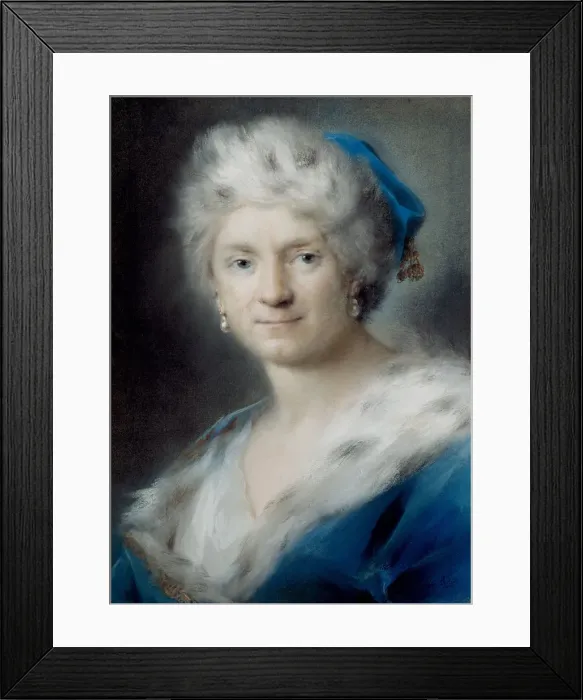 Framed Print : Self-Portrait as Winter, 1731. Artist: Carriera, Rosalba Giovanna (1657-1757) Framed Print : Self-Portrait as Winter, 1731. Artist: Carriera, Rosalba Giovanna (1657-1757)
