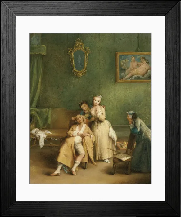 Framed Print : The Tickle, c. 1755. Artist: Longhi, Pietro (1701-1785) Framed Print : The Tickle, c. 1755. Artist: Longhi, Pietro (1701-1785)
