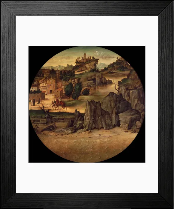 Framed Print : Landscape with Castles, Late 15th cen Artist: Montagna, Bartolomeo (1449-1523) Framed Print : Landscape with Castles, Late 15th cen Artist: Montagna, Bartolomeo (1449-1523)