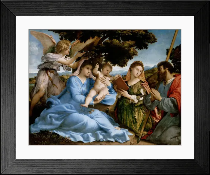 Framed Print : Madonna and Child with Saints Catherine and James the Great, 1527-1533. Artist: Lotto, Lorenzo (1480-1556) Framed Print : Madonna and Child with Saints Catherine and James the Great, 1527-1533. Artist: Lotto, Lorenzo (1480-1556)
