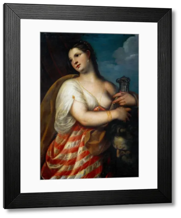 Framed Print : Judith with the Head of Holofernes, before 1636. Artist: Padovanino (1588-1649) Framed Print : Judith with the Head of Holofernes, before 1636. Artist: Padovanino (1588-1649)