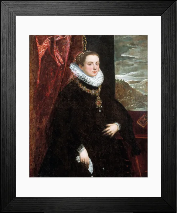 Framed Print : Lady in Black, 1560s. Artist: Tintoretto, Domenico (1560-1635) Framed Print : Lady in Black, 1560s. Artist: Tintoretto, Domenico (1560-1635)