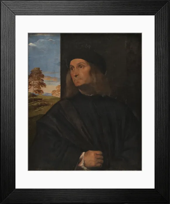 Framed Print : Portrait of the Painter Giovanni Bellini, 1511-1512. Artist: Titian (1488-1576) Framed Print : Portrait of the Painter Giovanni Bellini, 1511-1512. Artist: Titian (1488-1576)