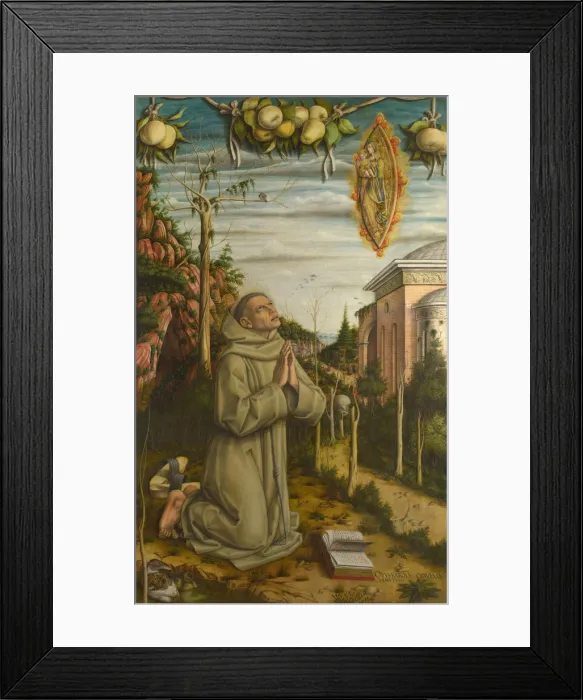 Framed Print : The Vision of the Blessed Gabriele, 1489. Artist: Crivelli, Carlo (c. 1435-c. 1495) Framed Print : The Vision of the Blessed Gabriele, 1489. Artist: Crivelli, Carlo (c. 1435-c. 1495)