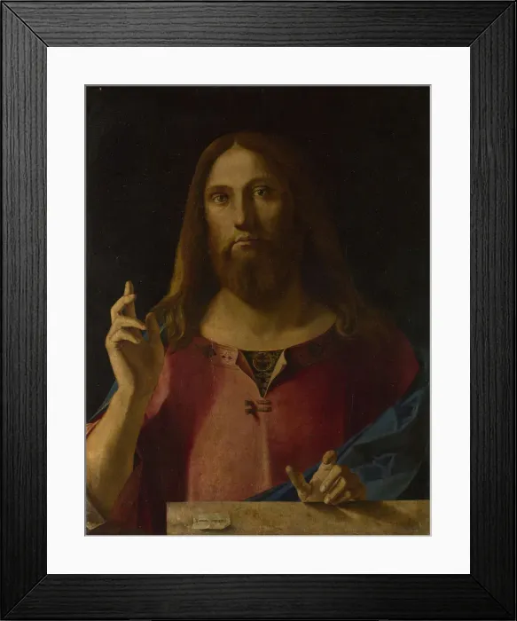 Framed Print : Salvator Mundi, ca 1510-1520. Artist: Diana, Benedetto (1460-1525) Framed Print : Salvator Mundi, ca 1510-1520. Artist: Diana, Benedetto (1460-1525)