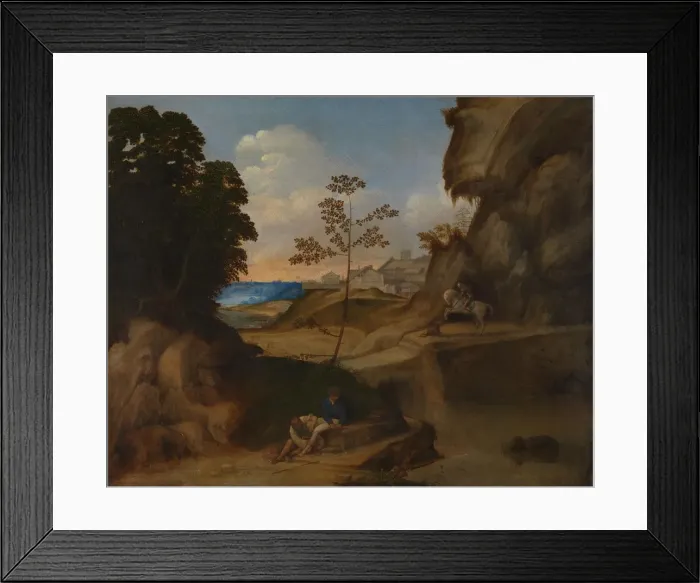 Framed Print : The Sunset (Il Tramonto), 1506-1510. Artist: Giorgione (1476-1510) Framed Print : The Sunset (Il Tramonto), 1506-1510. Artist: Giorgione (1476-1510)