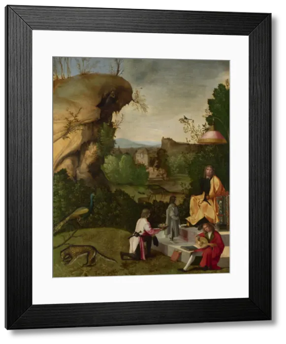 Framed Print : Homage to a Poet, Early16th cen Artist: Giorgione, (Workshop) Framed Print : Homage to a Poet, Early16th cen Artist: Giorgione, (Workshop)