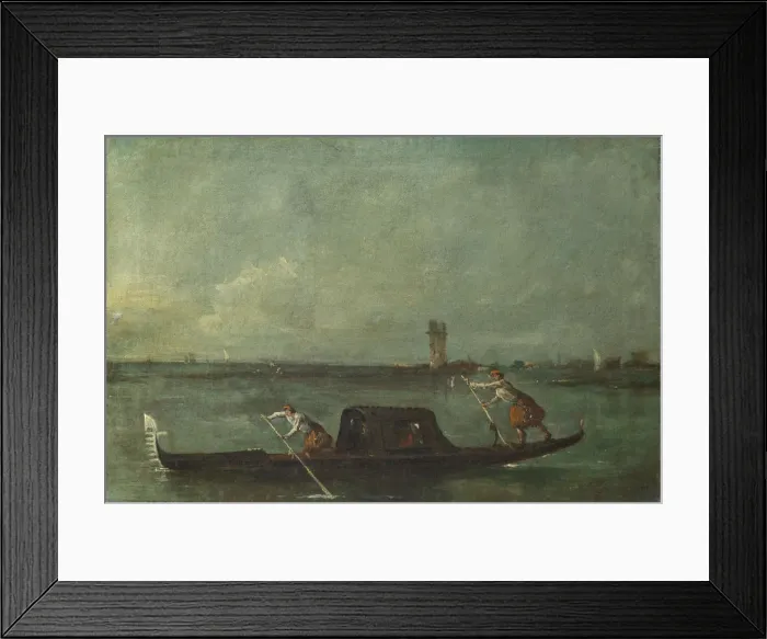 Framed Print : A Gondola on the Lagoon near Mestre, after 1780. Artist: Guardi, Francesco (1712-1793) Framed Print : A Gondola on the Lagoon near Mestre, after 1780. Artist: Guardi, Francesco (1712-1793)