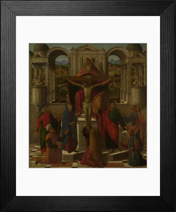 Framed Print : Symbolic Representation of the Crucifixion, c. 1492. Artist: Mansueti, Giovanni di Niccolo (c. 1465-1527) Framed Print : Symbolic Representation of the Crucifixion, c. 1492. Artist: Mansueti, Giovanni di Niccolo (c. 1465-1527)