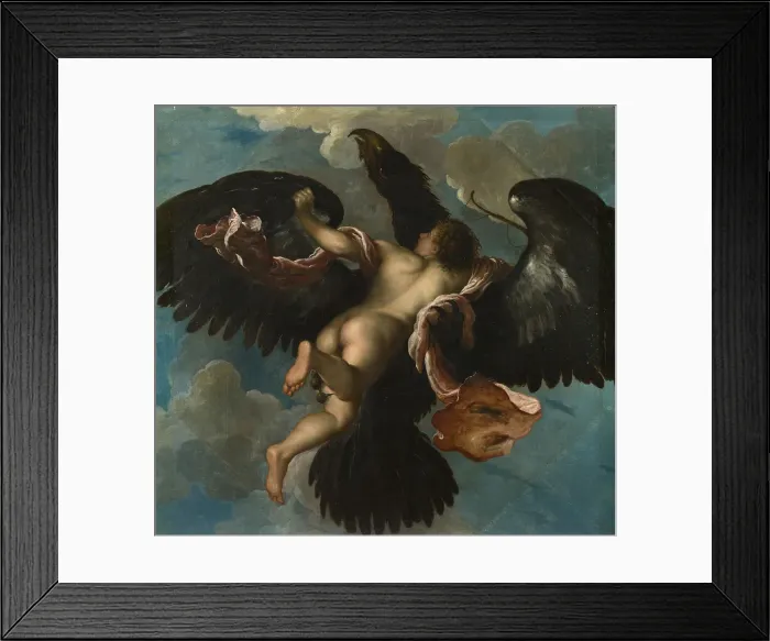 Framed Print : The Rape of Ganymede, ca. 1575. Artist: Mazza, Damiano (16th century) Framed Print : The Rape of Ganymede, ca. 1575. Artist: Mazza, Damiano (16th century)