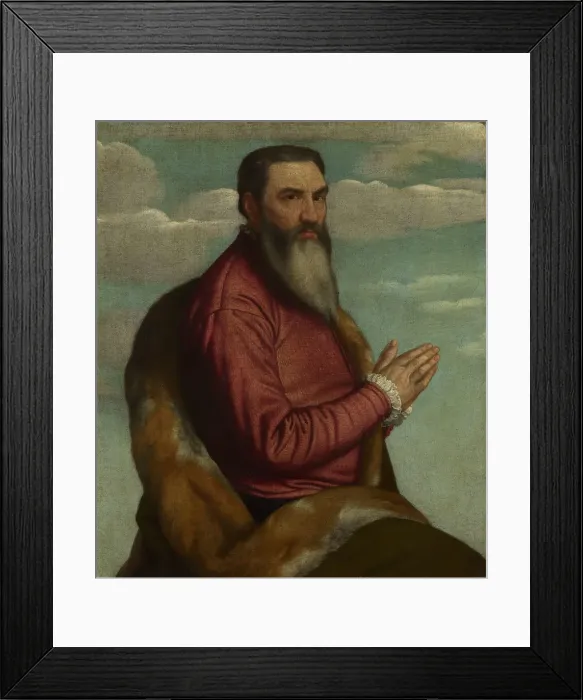 Framed Print : Praying Man with a Long Beard, ca 1545. Artist: Moretto da Brescia (ca 1498 - 1554) Framed Print : Praying Man with a Long Beard, ca 1545. Artist: Moretto da Brescia (ca 1498 - 1554)