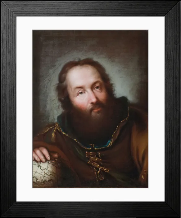 Framed Print : Portrait of Christopher Columbus. Artist: Nogari, Giuseppe (1699-1763) Framed Print : Portrait of Christopher Columbus. Artist: Nogari, Giuseppe (1699-1763)