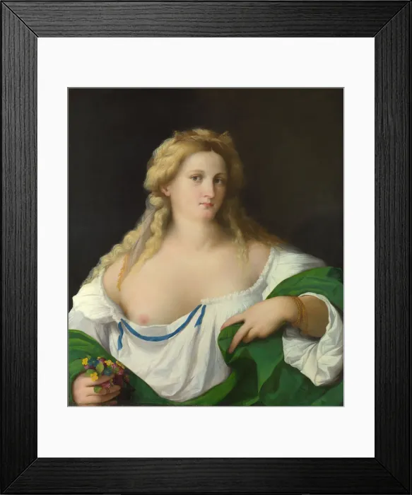 Framed Print : A Blonde Woman, c. 1520. Artist: Palma il Vecchio, Jacopo, the Elder (1480-1528) Framed Print : A Blonde Woman, c. 1520. Artist: Palma il Vecchio, Jacopo, the Elder (1480-1528)