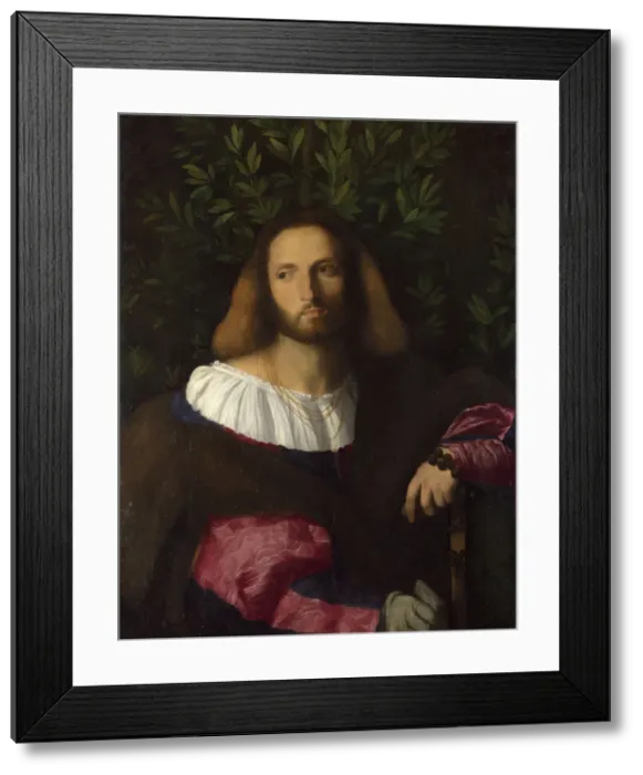 Framed Print : Portrait of a Poet (Ludovico Ariosto), c. 1516. Artist: Palma il Vecchio, Jacopo, the Elder (1480-1528) Framed Print : Portrait of a Poet (Ludovico Ariosto), c. 1516. Artist: Palma il Vecchio, Jacopo, the Elder (1480-1528)