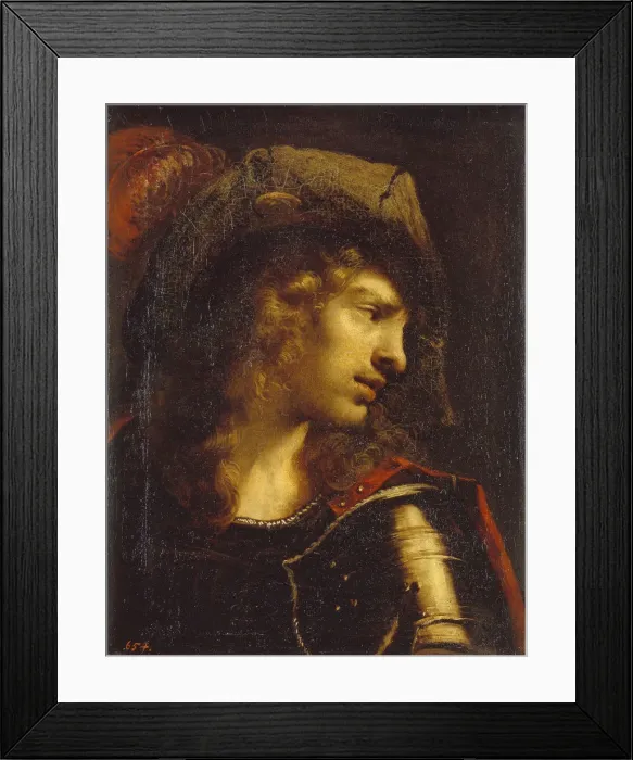 Framed Print : Head of the young warrior. Artist: Pietro della Vecchia (1603-1678) Framed Print : Head of the young warrior. Artist: Pietro della Vecchia (1603-1678)