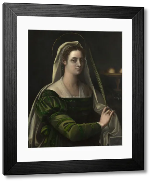 Framed Print : Saint Agatha, c. 1540. Artist: Piombo, Sebastiano, del (1485-1547)
