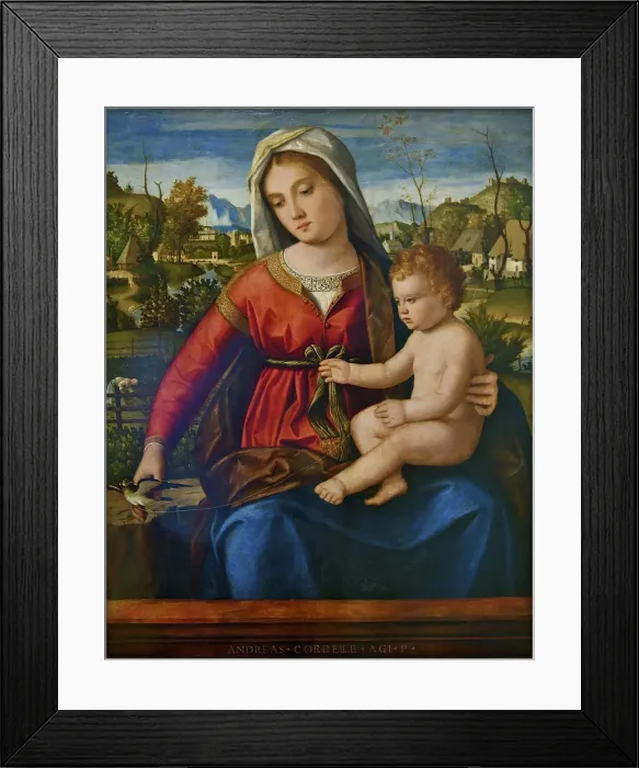Framed Print : Virgin and Child. Artist: Previtali, Andrea (ca 1480-1528) Framed Print : Virgin and Child. Artist: Previtali, Andrea (ca 1480-1528)