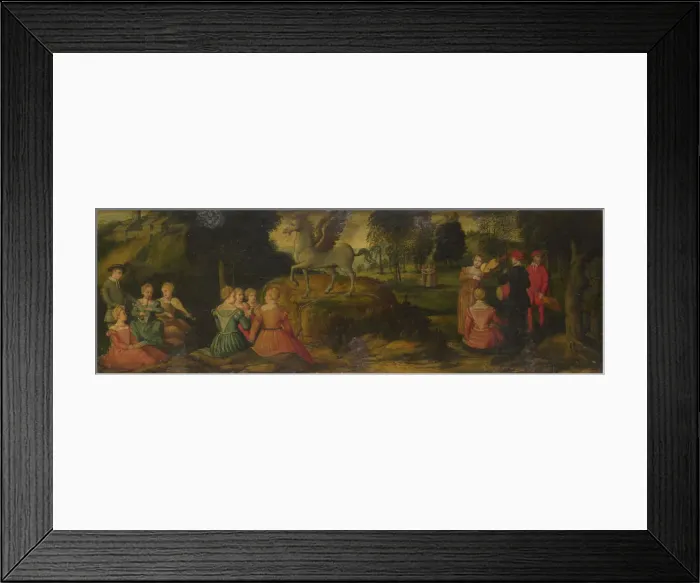 Framed Print : Pegasus and the Muses, c. 1540. Artist: Romanino, Gerolamo (1485 / 6-1566) Framed Print : Pegasus and the Muses, c. 1540. Artist: Romanino, Gerolamo (1485 / 6-1566)