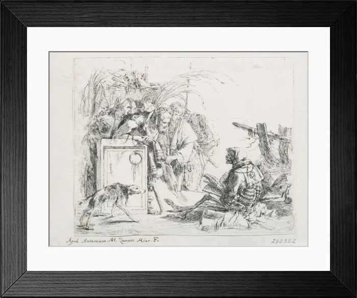 Framed Print : The visit at the death. From the Series Capriccios, Mid of the 18th cen Artist: Tiepolo, Giambattista (1696-1770) Framed Print : The visit at the death. From the Series Capriccios, Mid of the 18th cen Artist: Tiepolo, Giambattista (1696-1770)
