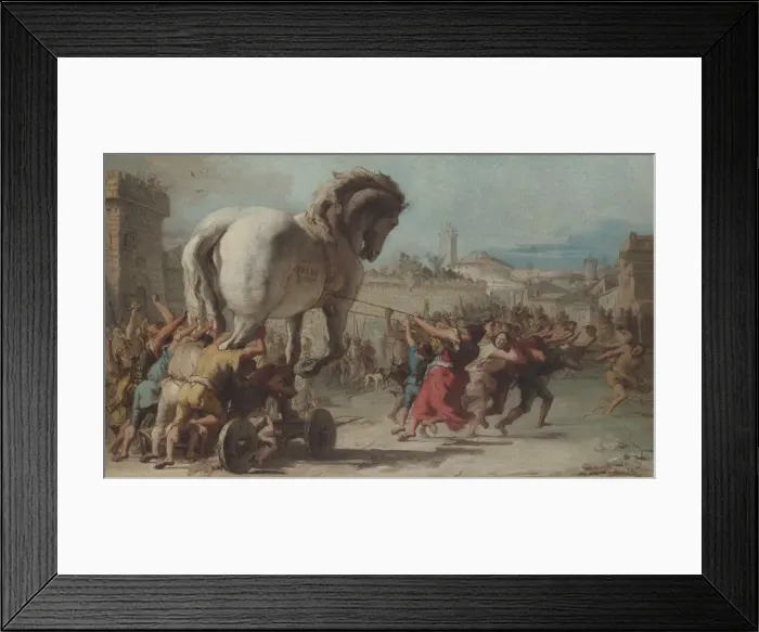 Framed Print : The Procession of the Trojan Horse into Troy, ca 1760. Artist: Tiepolo, Giandomenico (1727-1804) Framed Print : The Procession of the Trojan Horse into Troy, ca 1760. Artist: Tiepolo, Giandomenico (1727-1804)