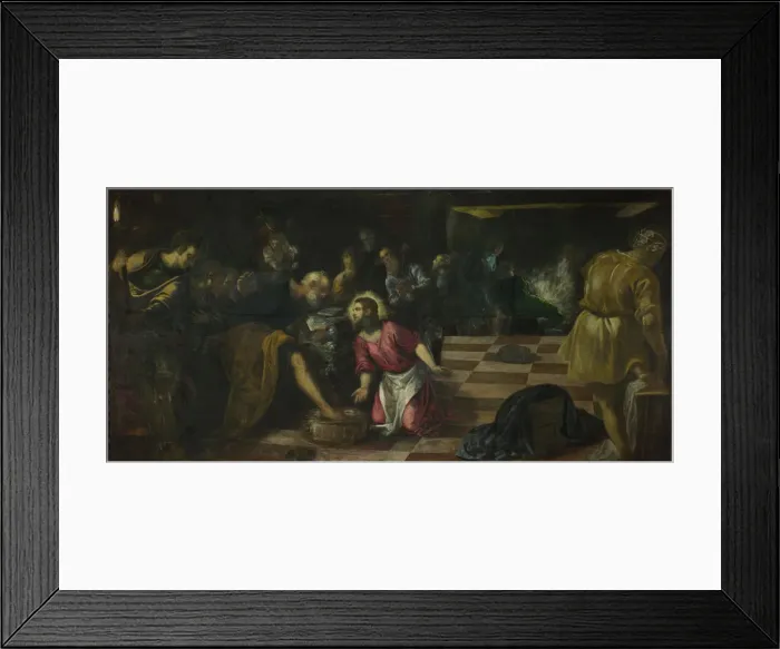 Framed Print : Christ washing the Feet of the Disciples, ca. 1575. Artist: Tintoretto, Jacopo (1518-1594) Framed Print : Christ washing the Feet of the Disciples, ca. 1575. Artist: Tintoretto, Jacopo (1518-1594)