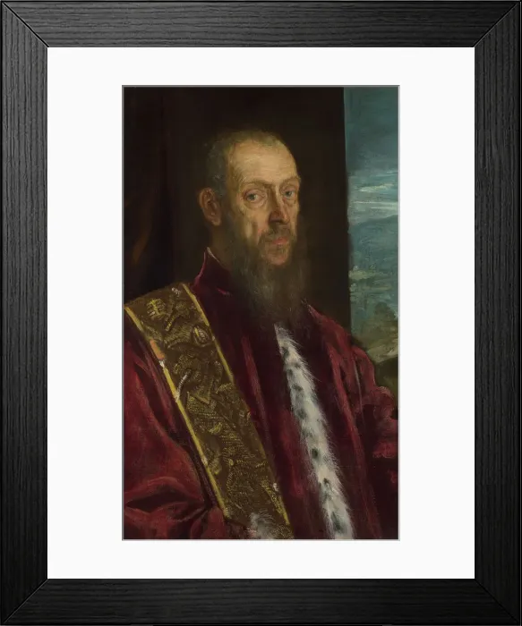 Framed Print : Portrait of Vincenzo Morosini, ca. 1575. Artist: Tintoretto, Jacopo (1518-1594) Framed Print : Portrait of Vincenzo Morosini, ca. 1575. Artist: Tintoretto, Jacopo (1518-1594)