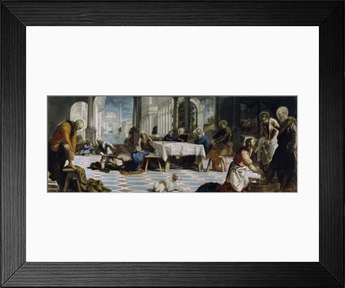 Framed Print : Christ washing the Feet of the Disciples, 1548. Artist: Tintoretto, Jacopo (1518-1594) Framed Print : Christ washing the Feet of the Disciples, 1548. Artist: Tintoretto, Jacopo (1518-1594)