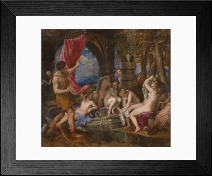 Framed Print : Diana and Actaeon, 1556-1559. Artist: Titian (1488-1576) Framed Print : Diana and Actaeon, 1556-1559. Artist: Titian (1488-1576)
