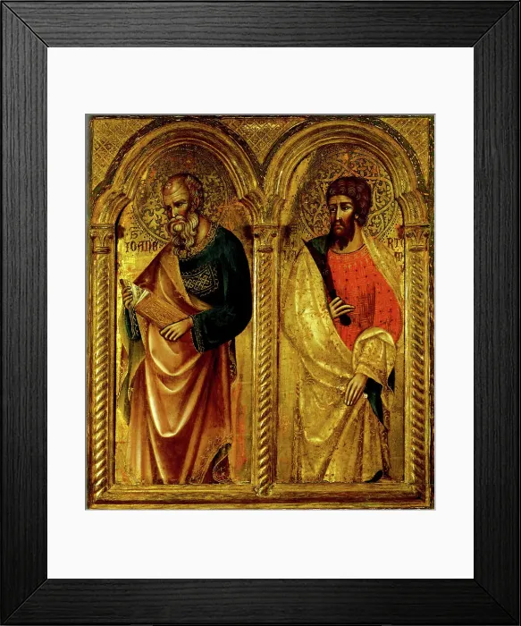 Framed Print : Apostles Saint James and Saint Bartholomew, ca 1345. Artist: Veneziano, Paolo (ca 1330-ca 1360) Framed Print : Apostles Saint James and Saint Bartholomew, ca 1345. Artist: Veneziano, Paolo (ca 1330-ca 1360)