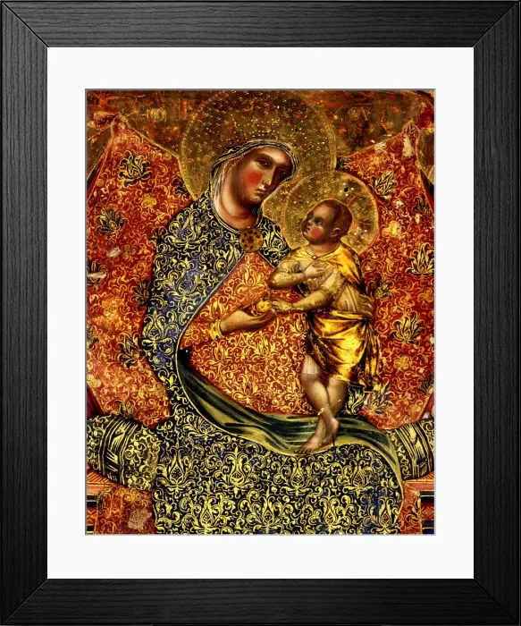 Framed Print : Madonna and Child Enthroned with two Angels. Artist: Veneziano, Paolo (ca 1330-ca 1360) Framed Print : Madonna and Child Enthroned with two Angels. Artist: Veneziano, Paolo (ca 1330-ca 1360)