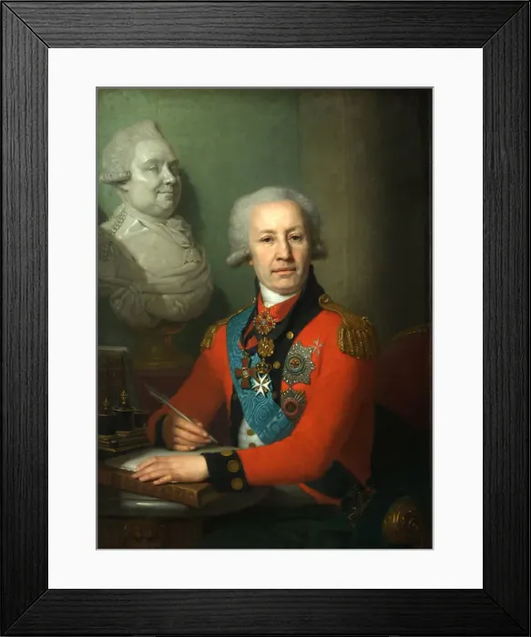 Framed Print : Portrait of baron Alexei Vasilyev, 1800. Artist: Borovikovsky, Vladimir Lukich (1757-1825) Framed Print : Portrait of baron Alexei Vasilyev, 1800. Artist: Borovikovsky, Vladimir Lukich (1757-1825)