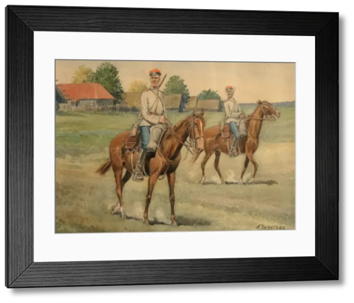 Framed Print : Cossacks. Artist: Chichagov, Konstantin Nikolayevich (1849-1903) Framed Print : Cossacks. Artist: Chichagov, Konstantin Nikolayevich (1849-1903)