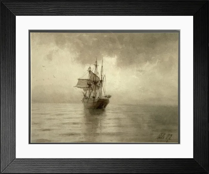 Framed Print : Sailing ship, 1892. Artist: Lagorio, Lev Felixovich (1827-1905) Framed Print : Sailing ship, 1892. Artist: Lagorio, Lev Felixovich (1827-1905)