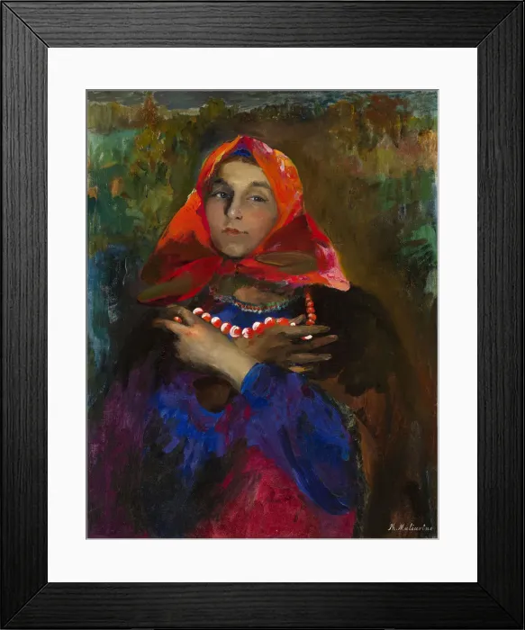Framed Print : Russian Maiden in a Red Headscarf. Artist: Malyavin, Filipp Andreyevich (1869-1940) Framed Print : Russian Maiden in a Red Headscarf. Artist: Malyavin, Filipp Andreyevich (1869-1940)