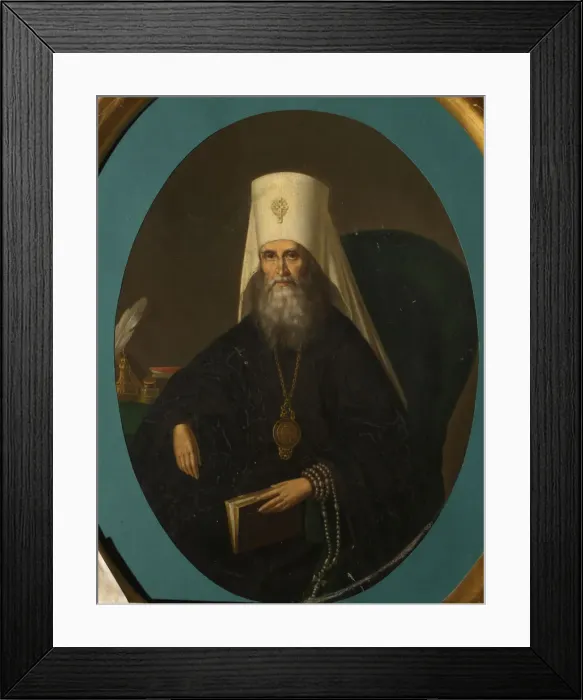 Framed Print : Portrait of the Metropolitan Filaret of Moscow (1782-1867), 1860s. Artist: Sprevitch, Nikolai Danilovich (1799-after 1869) Framed Print : Portrait of the Metropolitan Filaret of Moscow (1782-1867), 1860s. Artist: Sprevitch, Nikolai Danilovich (1799-after 1869)