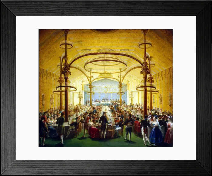 Framed Print : Ceremonial Dinner in Honour of the Moscow Governor-General Prince Dmitry Golitsyn, 1830s. Artist: Anonymous Framed Print : Ceremonial Dinner in Honour of the Moscow Governor-General Prince Dmitry Golitsyn, 1830s. Artist: Anonymous