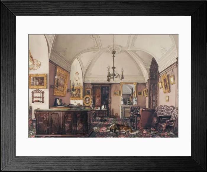 Framed Print : Interiors of the Winter Palace. The Study of Grand Prince Nicholas Nicolaievich, 1856. Artist: Ukhtomsky, Konstantin Andreyevich (1818-1881) Framed Print : Interiors of the Winter Palace. The Study of Grand Prince Nicholas Nicolaievich, 1856. Artist: Ukhtomsky, Konstantin Andreyevich (1818-1881)