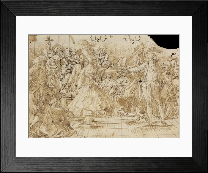Framed Print : Minuet, c. 1780. Artist: Casanovas Torrents, Antonio (1752-1796) Framed Print : Minuet, c. 1780. Artist: Casanovas Torrents, Antonio (1752-1796)