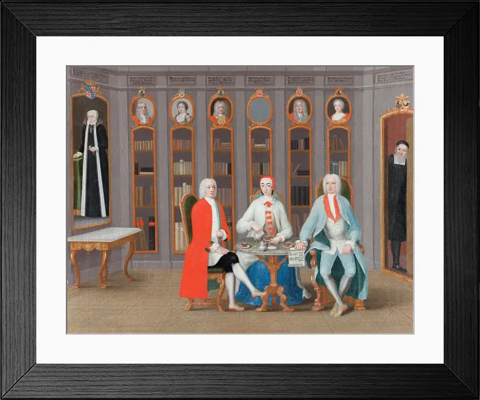 Framed Print : The Stenbock family in their library at Ranas, c. 1740. Artist: Svan, Carl Fredrik (1708-1766) Framed Print : The Stenbock family in their library at Ranas, c. 1740. Artist: Svan, Carl Fredrik (1708-1766)