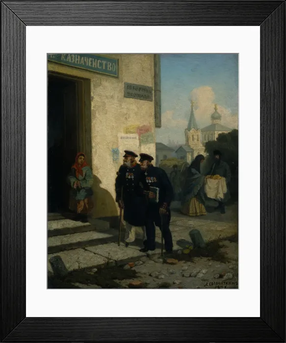 Framed Print : The Pension Day, 1878. Artist: Solomatkin, Leonid Ivanovich (1837-1883)