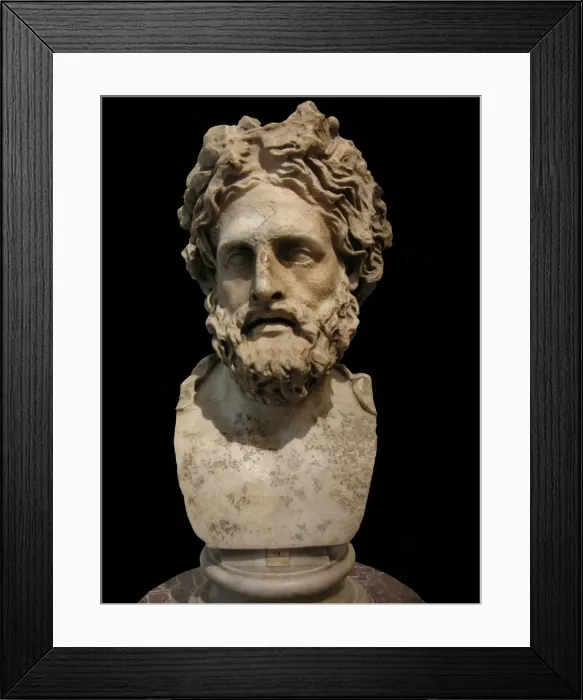Framed Print : Asclepius, god of medicine and healing. (Roman copy of Greek statue by Phyromachos), 2th century BC. Artist: Art of Ancient Rome, Classical sculpture