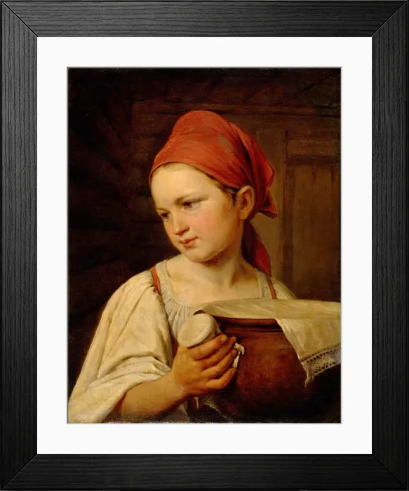 Framed Print : Milkgirl, 1820. Artist: Venetsianov, Alexei Gavrilovich (1780-1847) Framed Print : Milkgirl, 1820. Artist: Venetsianov, Alexei Gavrilovich (1780-1847)