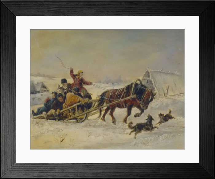 Framed Print : Shrovetide. Artist: Sverchkov, Nikolai Yegorovich (1817-1898) Framed Print : Shrovetide. Artist: Sverchkov, Nikolai Yegorovich (1817-1898)