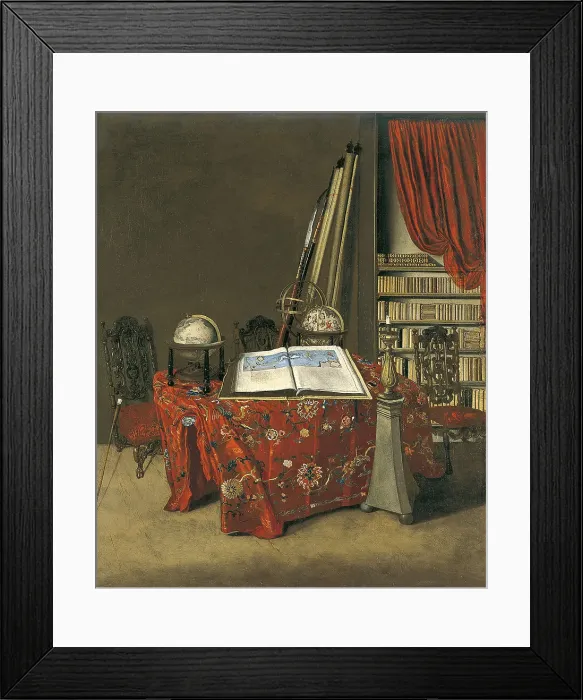 Framed Print : Corner of a Library, 1711. Artist: Heyden, Jan, van der (1637-1712) Framed Print : Corner of a Library, 1711. Artist: Heyden, Jan, van der (1637-1712)