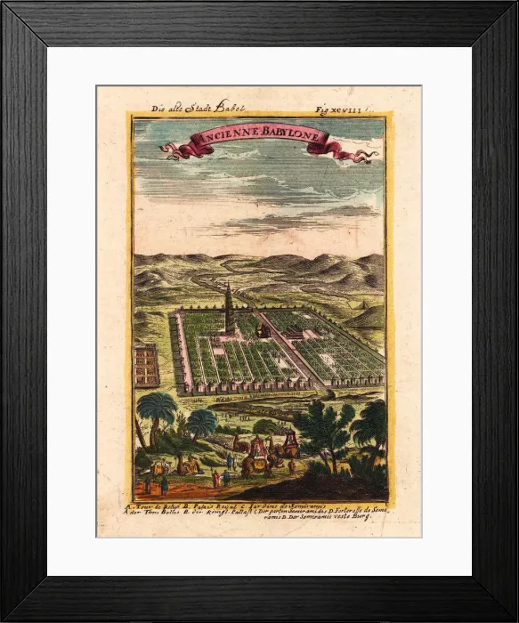 Framed Print : Die alte Stadt Babel, 1719. Artist: Mallet, Alain Manesson (1630-1706) Framed Print : Die alte Stadt Babel, 1719. Artist: Mallet, Alain Manesson (1630-1706)